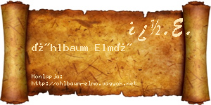 Öhlbaum Elmó névjegykártya